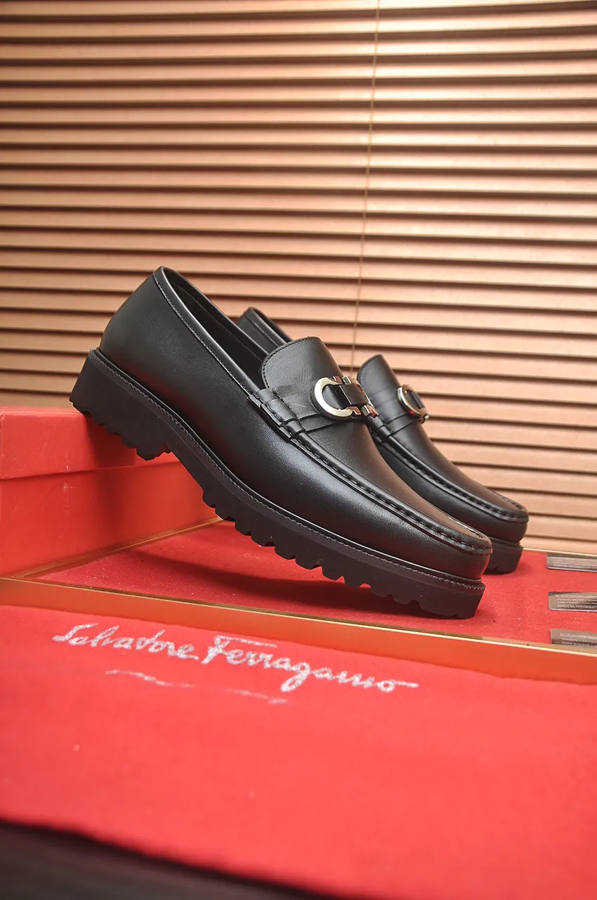Men's Men's Shoes💰560💶[[HERMES]] (High-end Niuli) New 🍀 HERMES - top version of Ferragamo's classic casual leather shoes! Made of imported original cowhide, the inner top layer is comfortable cowhide lining! Original wear-resistant rubber outsole! High quality products! Code number 38-45 (45 customized)